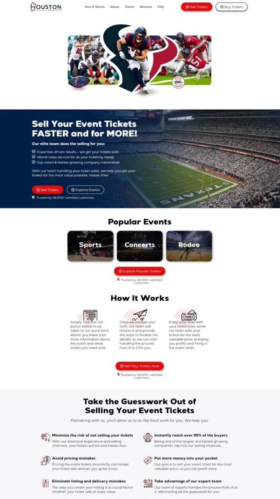 Houston Ticket Brokers: Enhancing Online Experiences with Creativedexign, a Leading Website Design Agency